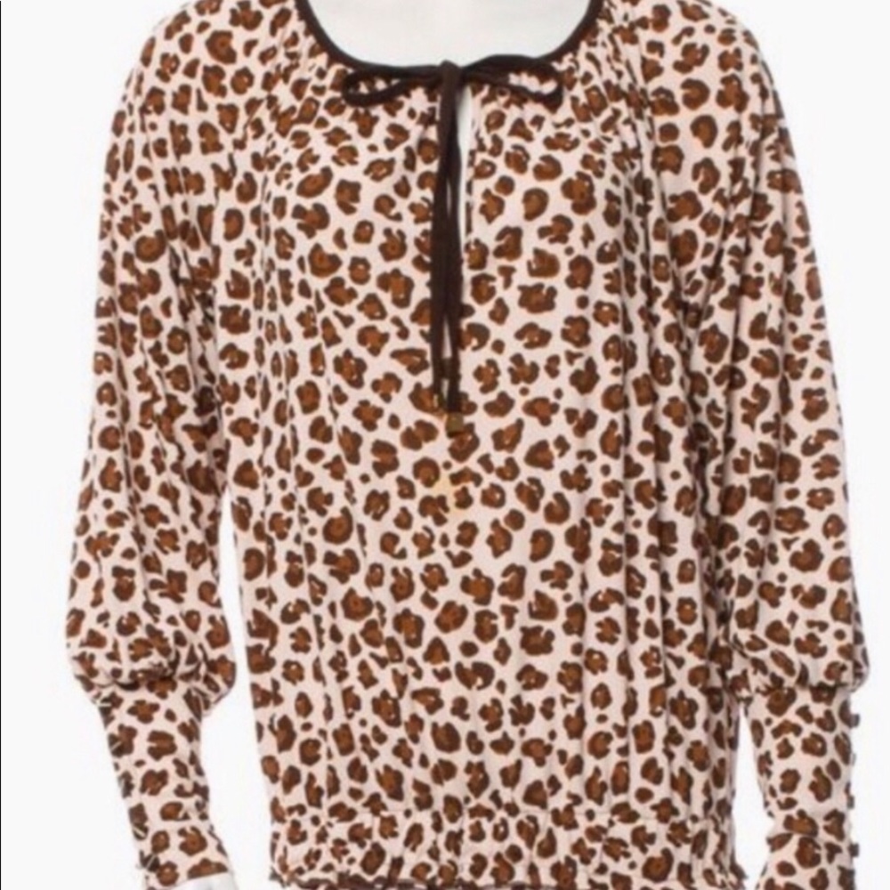 Tory Burch Animal Print Blouse Top